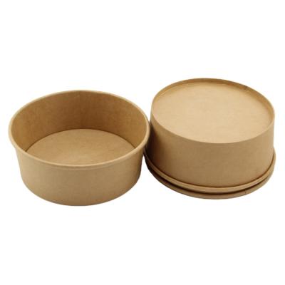 China Brown Kraft Disposable Non Plastic Disposable Fruit Salad Takeout Bowl for sale