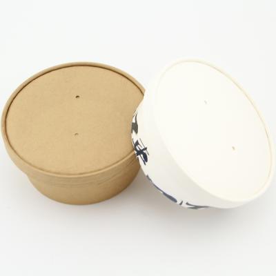 China Disposable Disposable Salad Bowl Wrapping Paper Disposable Bowl With Lid for sale