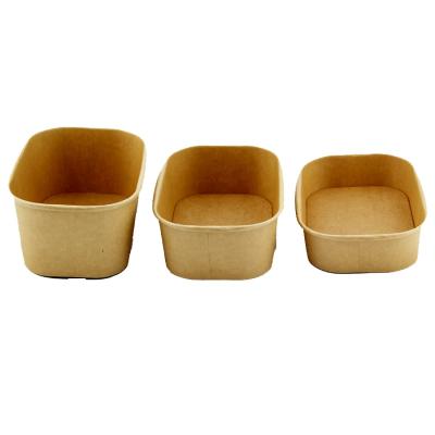 China New Disposable Items Disposable Kraft Paper Bowl With Lid for sale