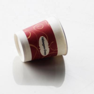 China Disposable Edible Paper Cups Without Ice Cream Plastic Paper Cups for sale