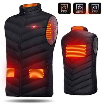 China Anti-pilling Heated vest for outdoor adjustable size high technology mens 5 heating zones v neck wholesale lightweight electric heated vest for sale