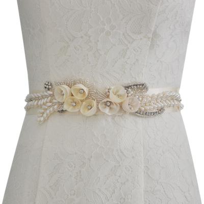 China Beautiful Flatback Bridal Belt Weddig Waistband for sale