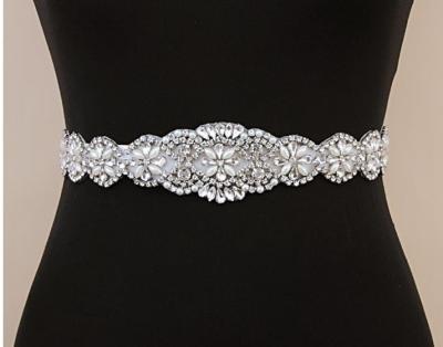 China Handmade Pretty Rhinestone Pearl Bridal Belt Flatback Waist Belt for sale