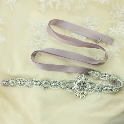 China Flatback Sash Bridal Gown Sash With Sparkle Diamond for sale