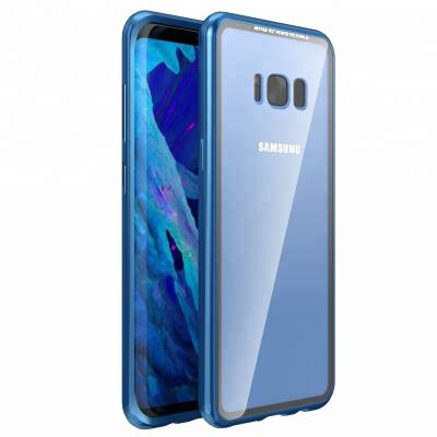 China High Protective Magnetic Adsorption Flip Case For Samsung Galaxy S8 Plus Back Tempered Glass for sale