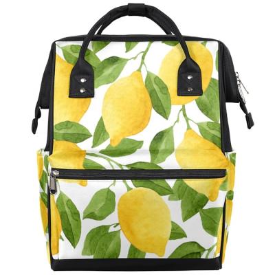 China Travel Waterproof Dad Lemon Diaper Bag Large Capacity Maternity Baby Bags Diaper Backpack For Baby Boy With Stro for sale