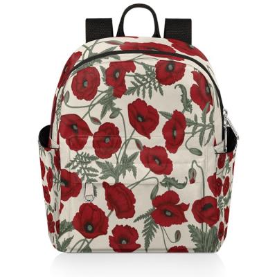 China Fashion Lightweight Flower Print Backpack Mini Daypack Travel Shoulder Purse Lightweight Casual Small Hike Bag for sale