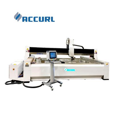 China 1500x3000mm ACCURL MAX-WJ-2515D 5 Axis Water Jet Cutting Machine Cutter for Cutting Steel Stone Glass for sale