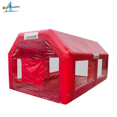 China Outdoor Inflatable Paint Booth 39x16.5x13Ft With Blowers Professional Inflatable Spray Booth With Air Filter System for sale