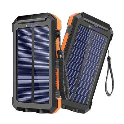 China Custom High Capacity 30000mah Solar Panel Charging Cell Phone Charger Waterproof Solar Powered Solar Power Bank for sale