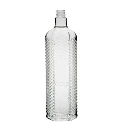 China 1 Liter Liquor Guala Decanter Bottles Luxury Hexagon Liquor Shape 1l Special Vodka Cover 1 Liter Glass Premium Bottle for sale