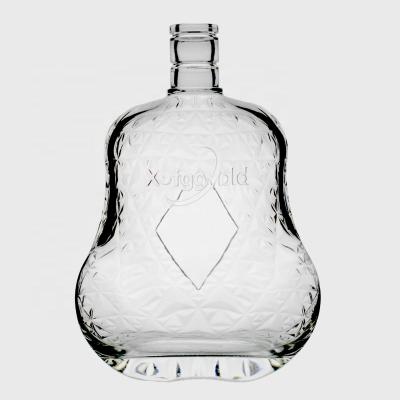 China Luxury Liquor Bottles Luxury High End Quality Giant Xo Brandy Bottle Large Size Spirit Liquor Bottles Flat Shape Decorative 1500ml 1.5l 1.5 Liter for sale