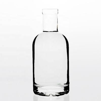 China Luxury High Quality Clear Wine Liquor Bottle Luxury Flat Shape Cork Stopper Bali 200ml Handblown Beautiful Novelty Bitters Miniature Bottles Liquor for sale