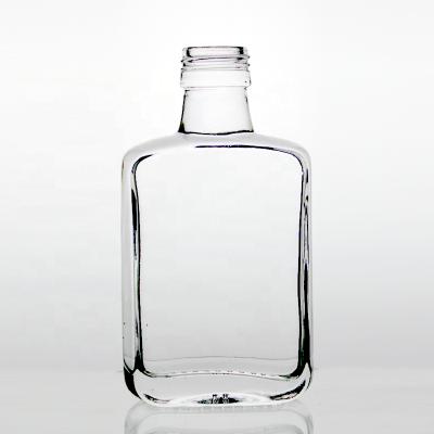 China Intense Liquor RSG Flask Liquor Beer Glass Flat Bottle 100ml Empty Clear Gin Glass Bottles 100ml Whiskey Tequila for sale