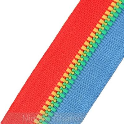 China 3#/5#/8#/10# Eco-friendly Rainbow Teeth Long Chain Fancy Colorful Plastic Nylon Zipper Zippers for sale