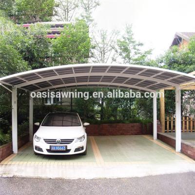 China Cheap Solar Carports Solar Polycarbonate Metal Carports Canopy Gate Metal Driveway Solid Sheet Roof Garages for sale