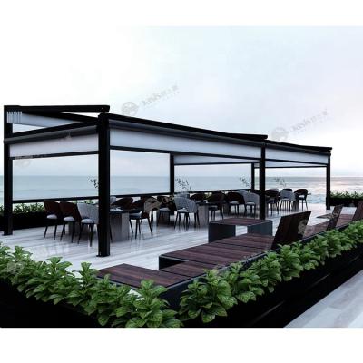 China Easily Assembled Electric Waterproof White Pergola Gazebo Custom Aluminum Retractable Pergolas For Sale Sliding Pergola for sale