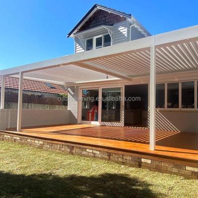 China Customized Adjustable Louvered Pergola Easily Assembled Bioclimatic Aluminum Pergola Roof for sale