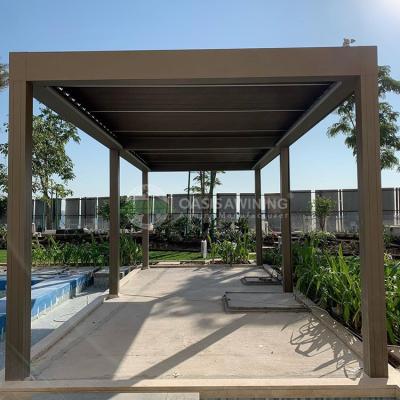 China Easily Assembled Motorized Aluminum Bioclimatic Garden Outdoor Pergola Gazebo for sale