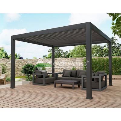 China Easily Assembled Motorized Aluminum Patio Roof Bioclimatic Outdoor Garden Pergola for sale