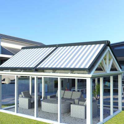 China Sun Shading Economic Durable Electric Retractable Full Patio Cassette Full Patio Conservative Aluminum Outdoor Roof Awning for sale