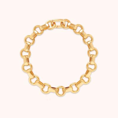 China Custom made duyizhao newcomer 14K solid gold circle link bracelet TRENDARY real solid gold 14K gold bracelet for sale