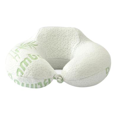 China Wholesale Factory Price Anti-Apnea U Shape Bamboo Fabric Neck Pillow Memory Foam Travel Neck Pillow for sale