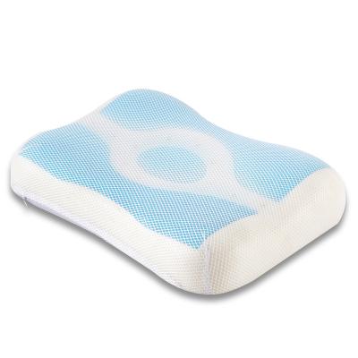 China Cooling Cheap Ergonomic Hypoallergenic Headrest Shredded Gel Memory Foam Ventilated Pillow for sale