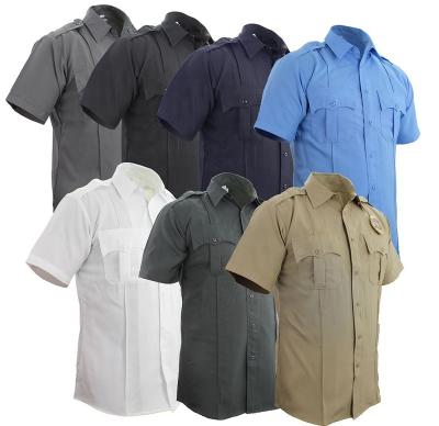 China Breathable Custom Made High Quality Polyester Short Sleeve Uniform Shirt For Security Guard Staff Casual Shirt for sale