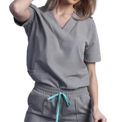 China Gray Maternity Nurses Hospital Spandex Comfortable Workwear Diney Uniforms For Women Uniforms for sale