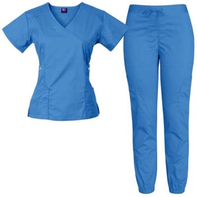 China Logo Surgical Wholesale Nursing Uniform Custom Made Comfortable Places Doctor Uniform Nurse Women Scrub Hospital Set for sale