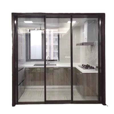 China Modern Interior Partition Door Decorative Sliding Aluminum Glass Door for sale