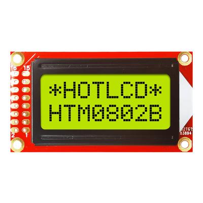 China El carácter de encargo LCD de STN 8X2 exhibe la MAZORCA verde amarilla de 16 PIN Standard en venta