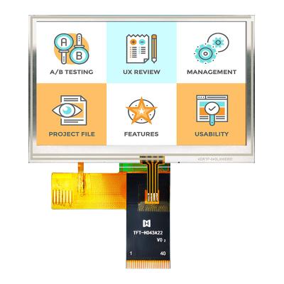 China 4,3 luz solar larga Resistive do LCD SPI MCU da temperatura da polegada legível à venda