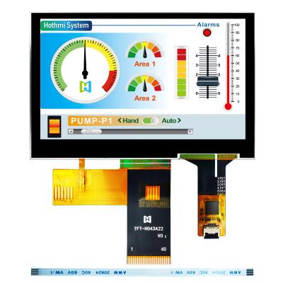 China 4,3 Temperatur LCD-Anzeige Pcap-Monitor des Zoll-480x272 TFT LCD Modulie breiter zu verkaufen