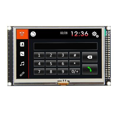 China 4,3 o módulo MCU8 de TFT LCD do bocado da polegada 16 conecta SSD1963 o toque Resistive LCM-TFT043T1 à venda