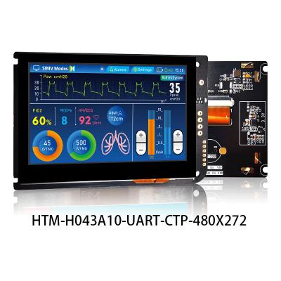 China 4,3 exhibición capacitiva de TFT LCD 480x272 de la pantalla táctil de UART de la pulgada CON EL TABLERO de REGULADOR del LCD en venta