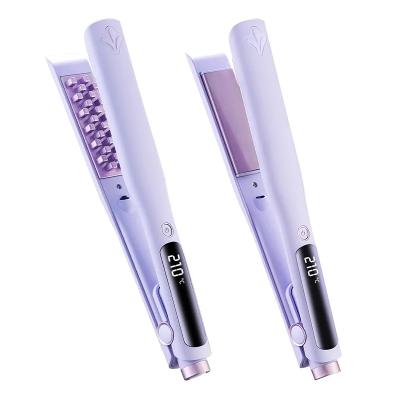 China Wholesales Ionic Custom Logo Ceramic and Tourmaline Hair Straightener and Coating Curler 2 in 1 Best Hair Styler for sale