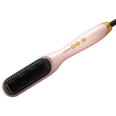 China Mini Portable Hair Iron Fast Compact Hair Straightening Brush Hot Comb Wholesale Ceramic Hair Styling Tools Electric Straightener for sale