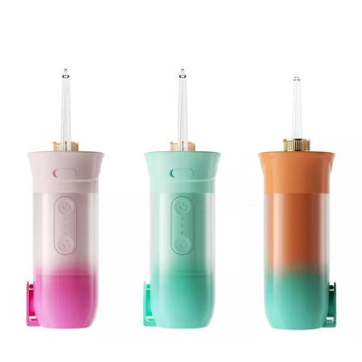 China 360 Rated Cordless Water Flosser Rechargeable Portable Oral Irrigator Spout For Home Travel Usb Power Item Battery Soft Waterproof Tank for sale