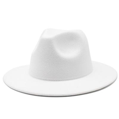 China Character ready to ship custom logo wide brim fedora hats women wholesale 2022 wholesale white fedora hats for men and kids panama hat for sale