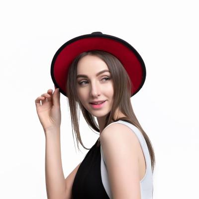 China Wholesale custom hats character fedora man and women felt two tons hats kids fedora rock wide brim panama jazz hats with ribbon bands for sale