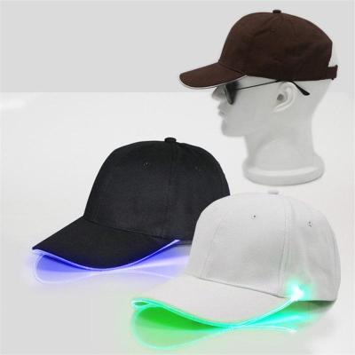 China Super Bright JOINT LED Glare Fiber Optic Baseball Cap LED Lighted Cap Glow Club Party Adjustable Baseball Hip Hop Sports Hat for sale