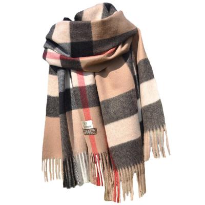 China New British Autumn And Winter Scarf Soft Smooth Feeling Female Bagh Stiffened Thick Cashmere Scarf Shawl Couples Dual-Use Scarf for sale