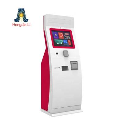 China Mainly for indoor use self service touch screen kiosk. 21.5inch Self-Service Kiosk Touch Screen Hotel Check In Kiosk With Card Dispenser (HJL-0713C) for sale