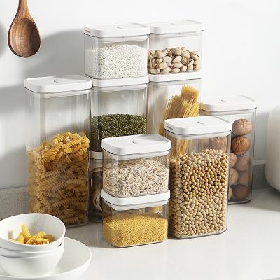 China Kitchen Plastic Airtight Reservoir Hot Sale Food Storage Seal Jar Vacuum Closed Storage Box for sale