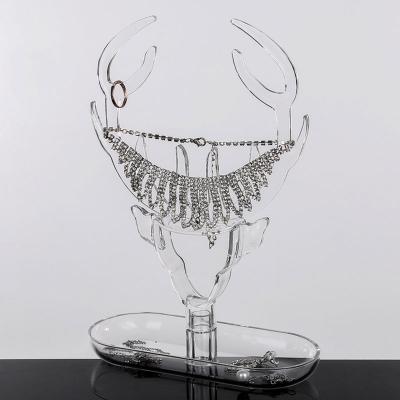 China Antler Shaped Plastic Acrylic Necklace Earrings Stand Rack Display Rack 18*8*26.6cm for sale