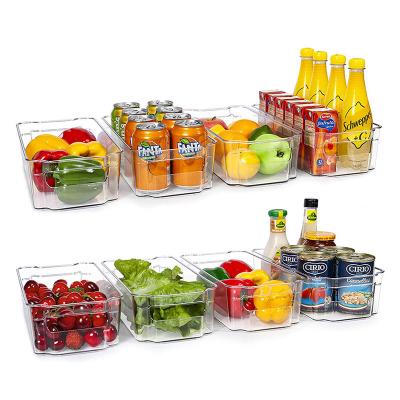 China Reusable Transparent Clear Plastic Organizer Freshness Preservation Refrigerator Storage Box for sale