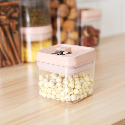 China Airtight Seal Reusable Plastic Rectangle Food Container Jar Canned Storage Seal Bottles for sale