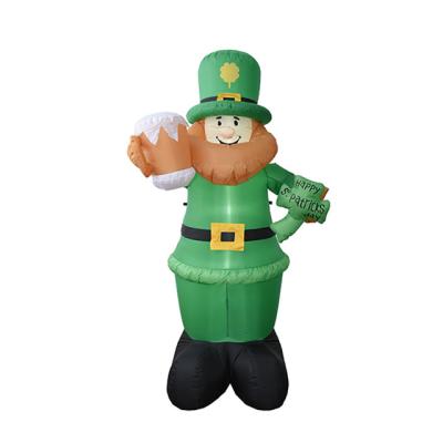 China Festival Stuff 240cm St. Patricks Days Inflatables With Build In LED Element Blow Up Inflatables For Outdoor Yard Garden Lawn Decoration for sale